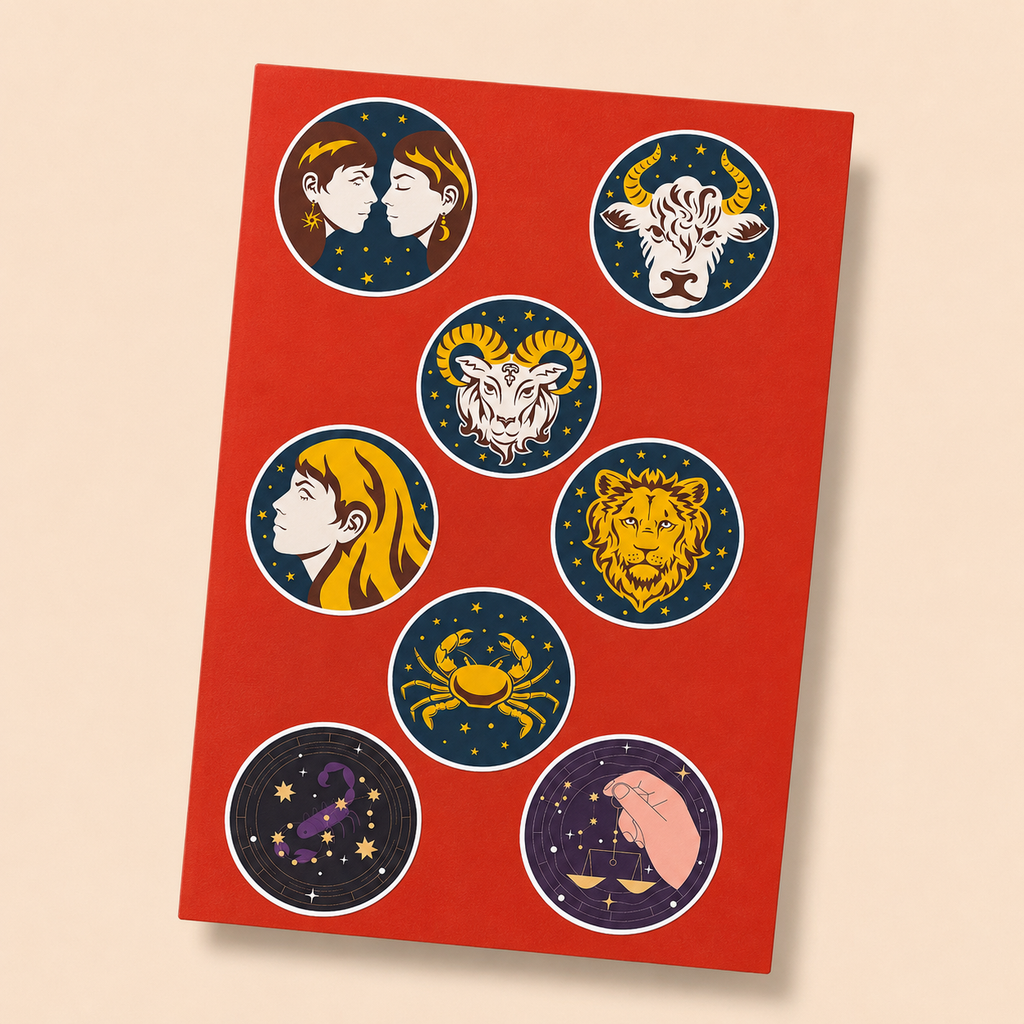 Celestial Zodiac Mini Sticker Sheet (8 Vinyl Stickers)