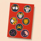 Celestial Zodiac Mini Sticker Sheet (8 Vinyl Stickers)