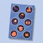 Celestial Zodiac Mini Sticker Sheet (8 Vinyl Stickers)