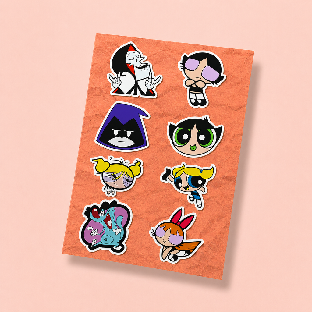 Powerpuff Girls Mini Sticker Sheet (8 Vinyl Stickers)