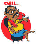 chill cartoon sticker Premium Vinyl Sticker
