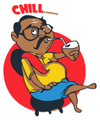 chill cartoon sticker Premium Vinyl Sticker