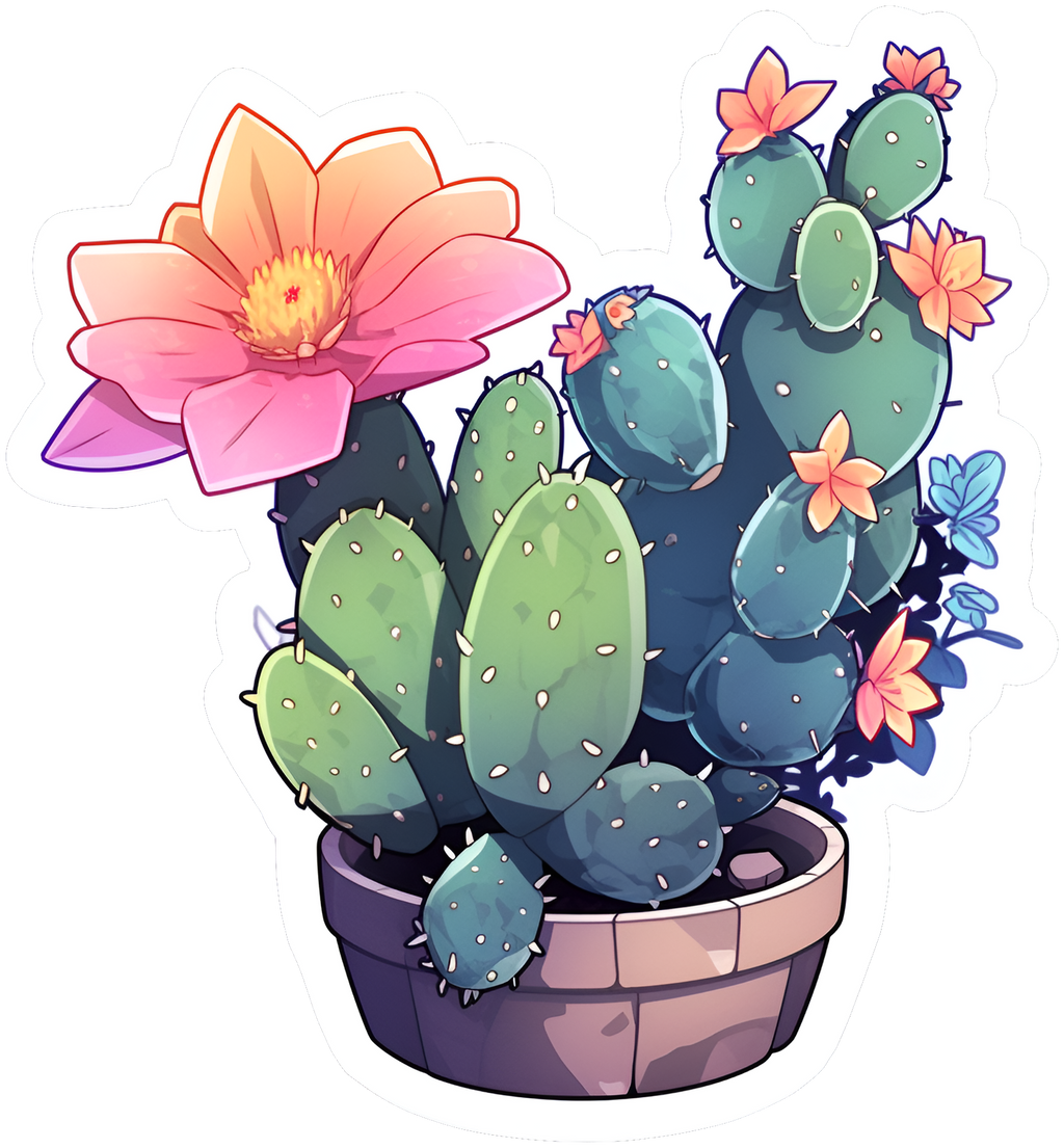 FLOWER POT STICKER Premium Vinyl Sticker