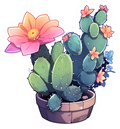 FLOWER POT STICKER Premium Vinyl Sticker
