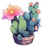 FLOWER POT STICKER Premium Vinyl Sticker