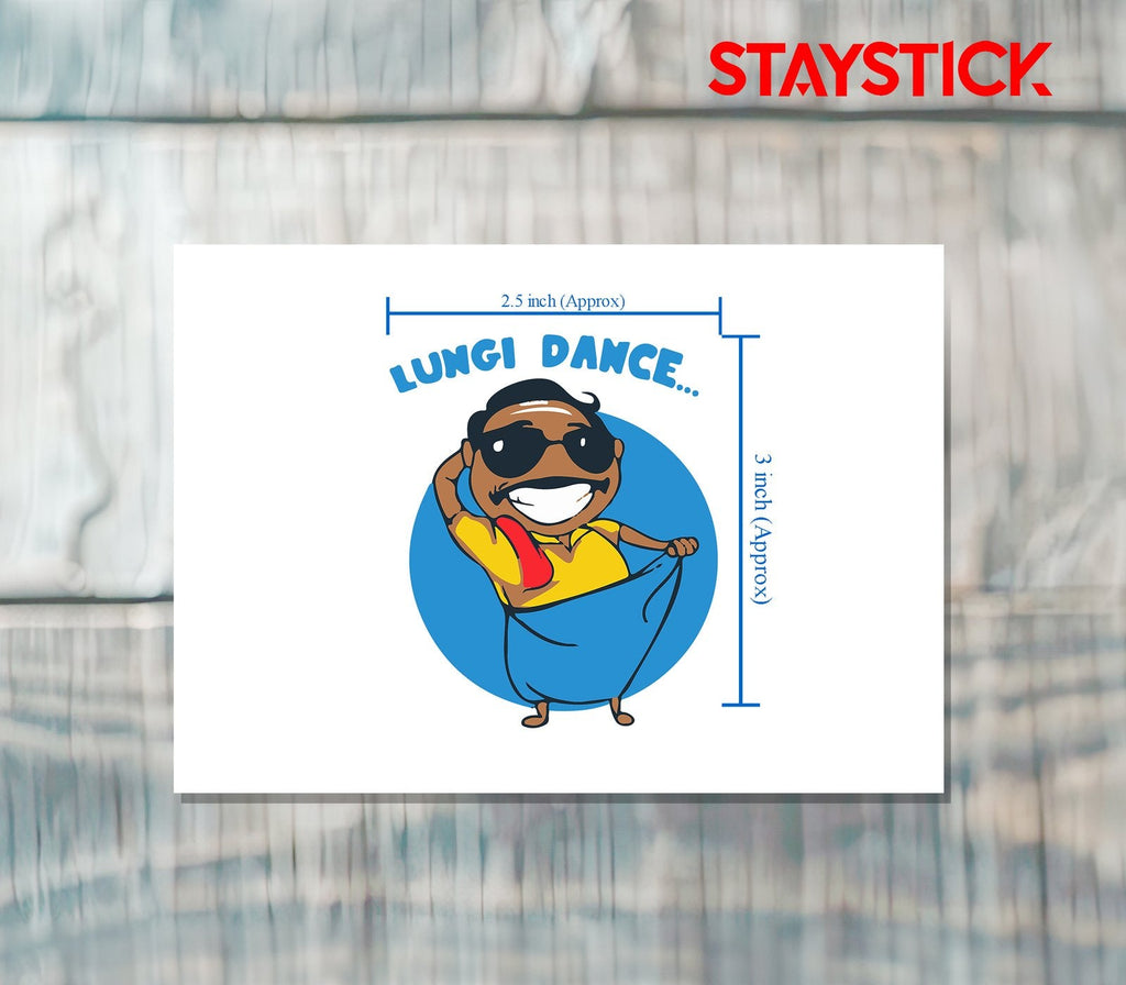 LUNGI DANCE FUNNY CARTOON STICKER Premium Vinyl Sticker