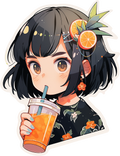 DRINK GIRL STICKER Premium Vinyl Sticker