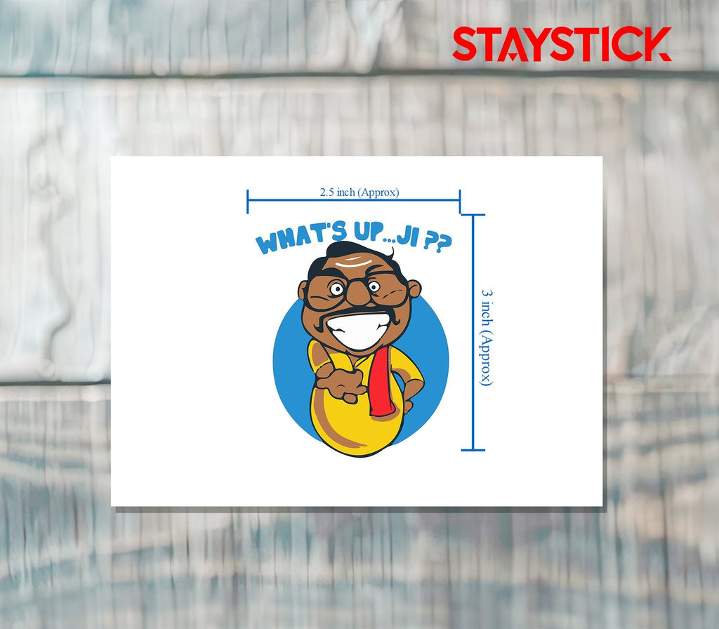 WHAT'S UP CARTOON STICKER Premium Vinyl Sticker