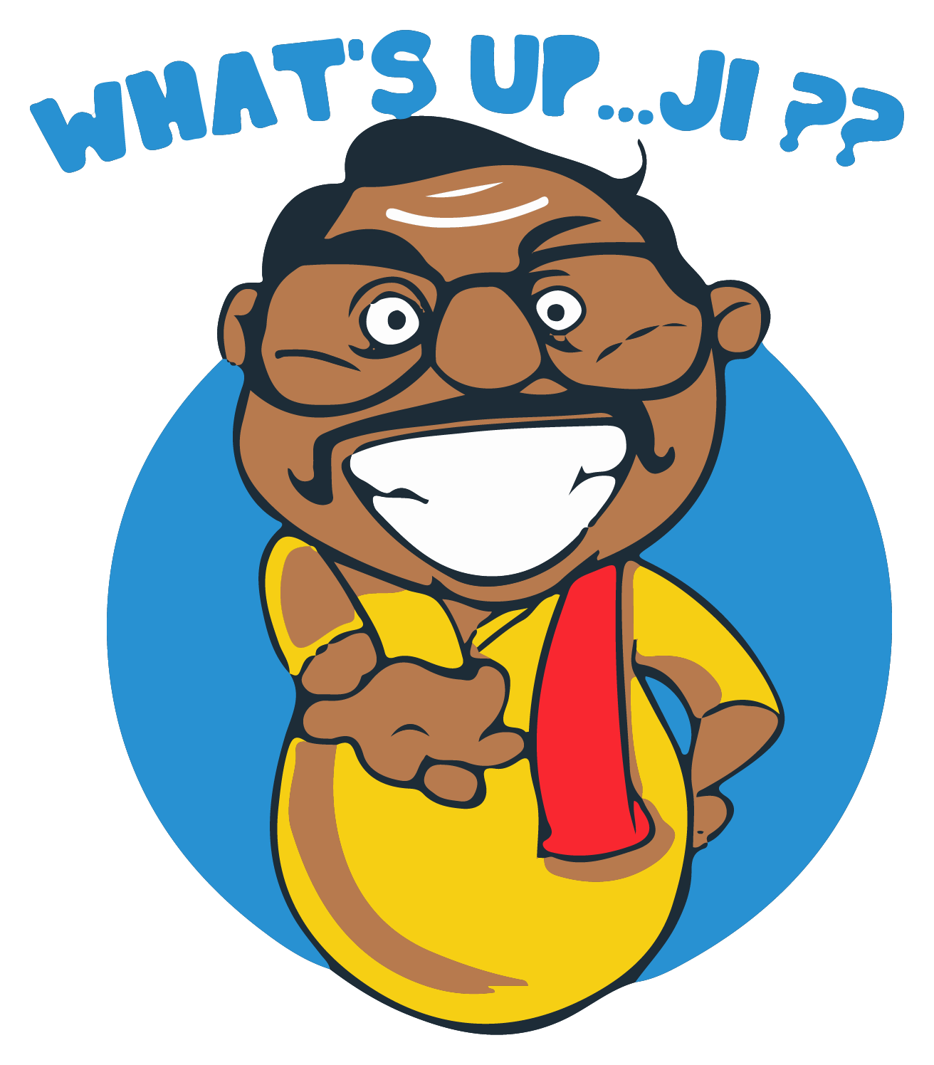 WHAT'S UP CARTOON STICKER Premium Vinyl Sticker