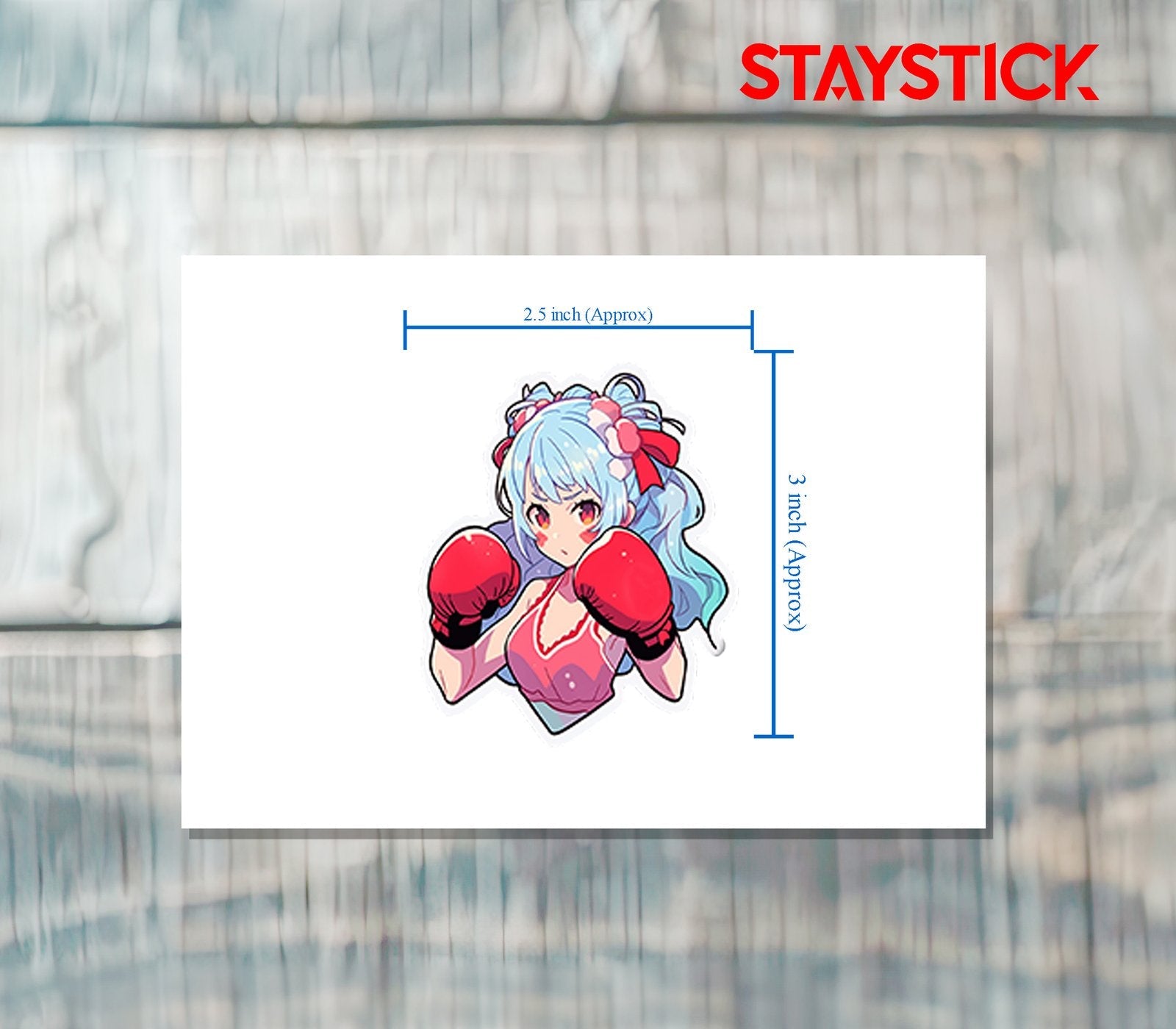 BOXING GIRL STICKER Premium Vinyl Sticker