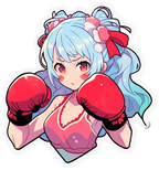 BOXING GIRL STICKER Premium Vinyl Sticker
