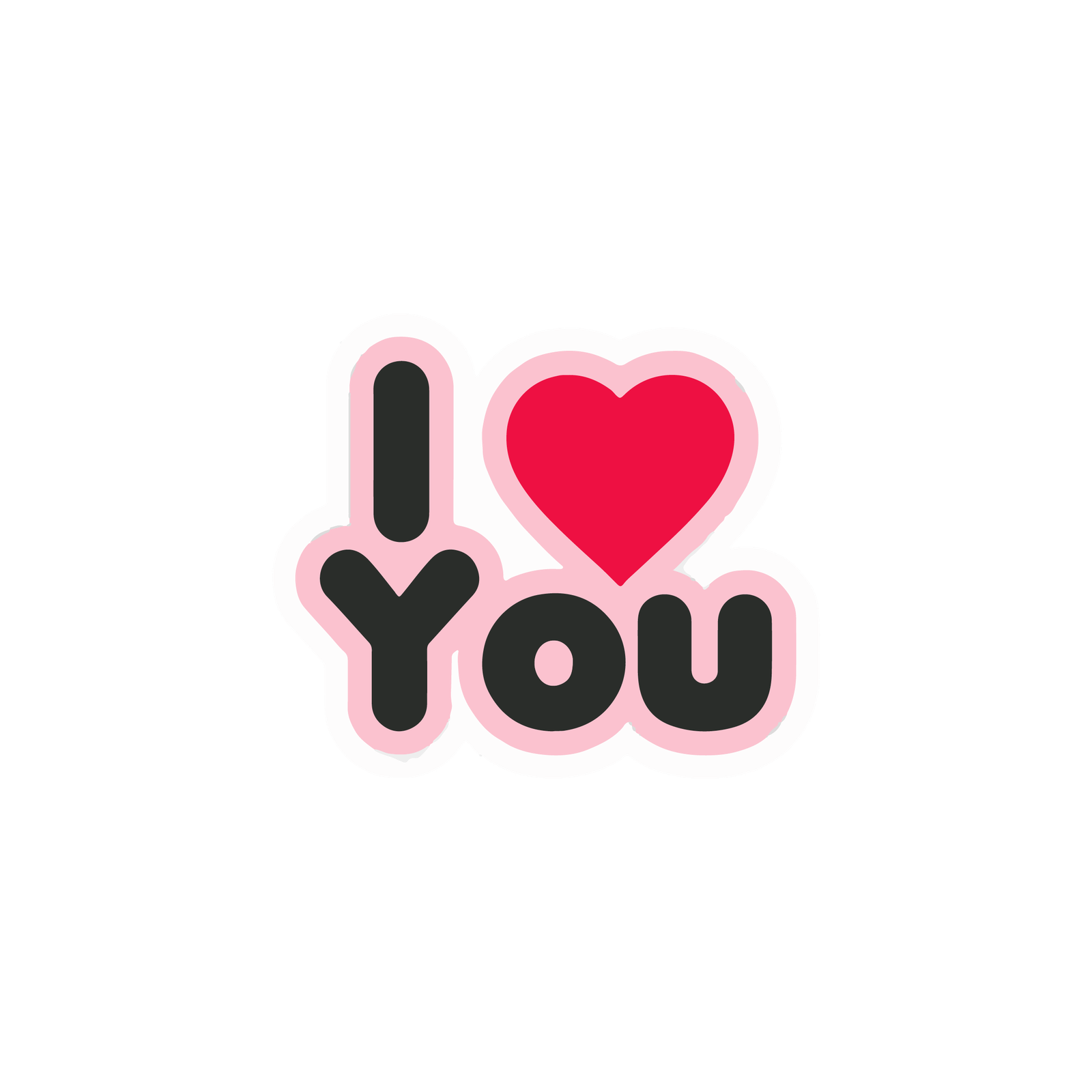 I LOVE YOU STICKER Metalized Sticker
