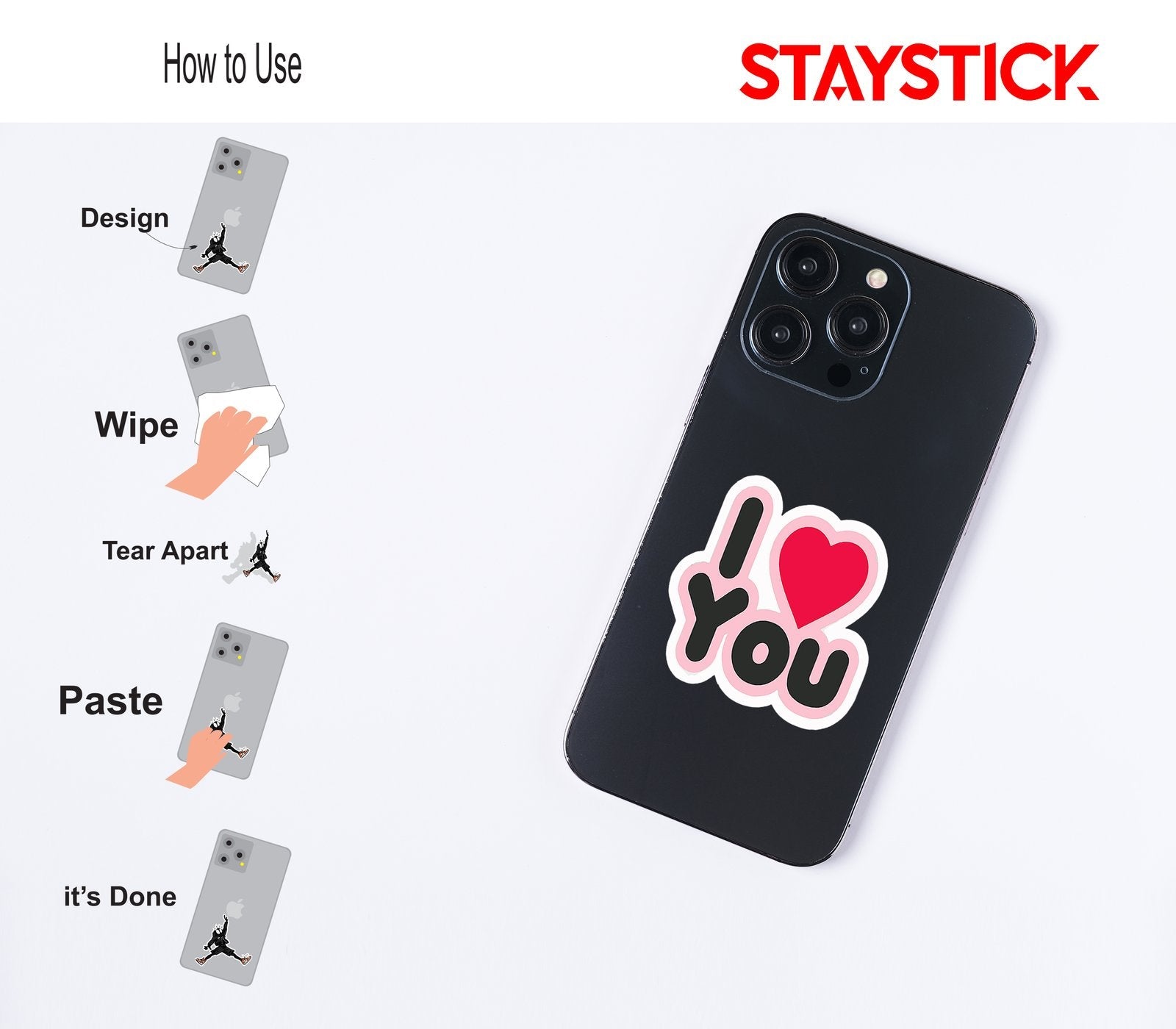 I LOVE YOU STICKER Metalized Sticker