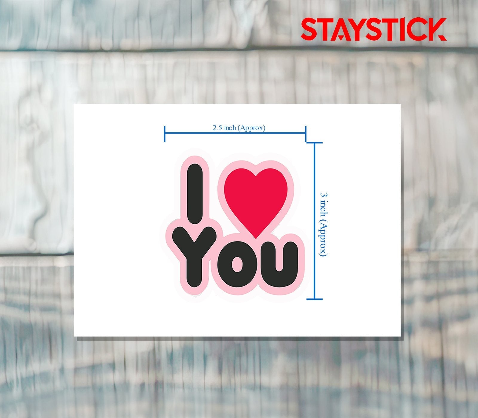 I LOVE YOU STICKER Metalized Sticker