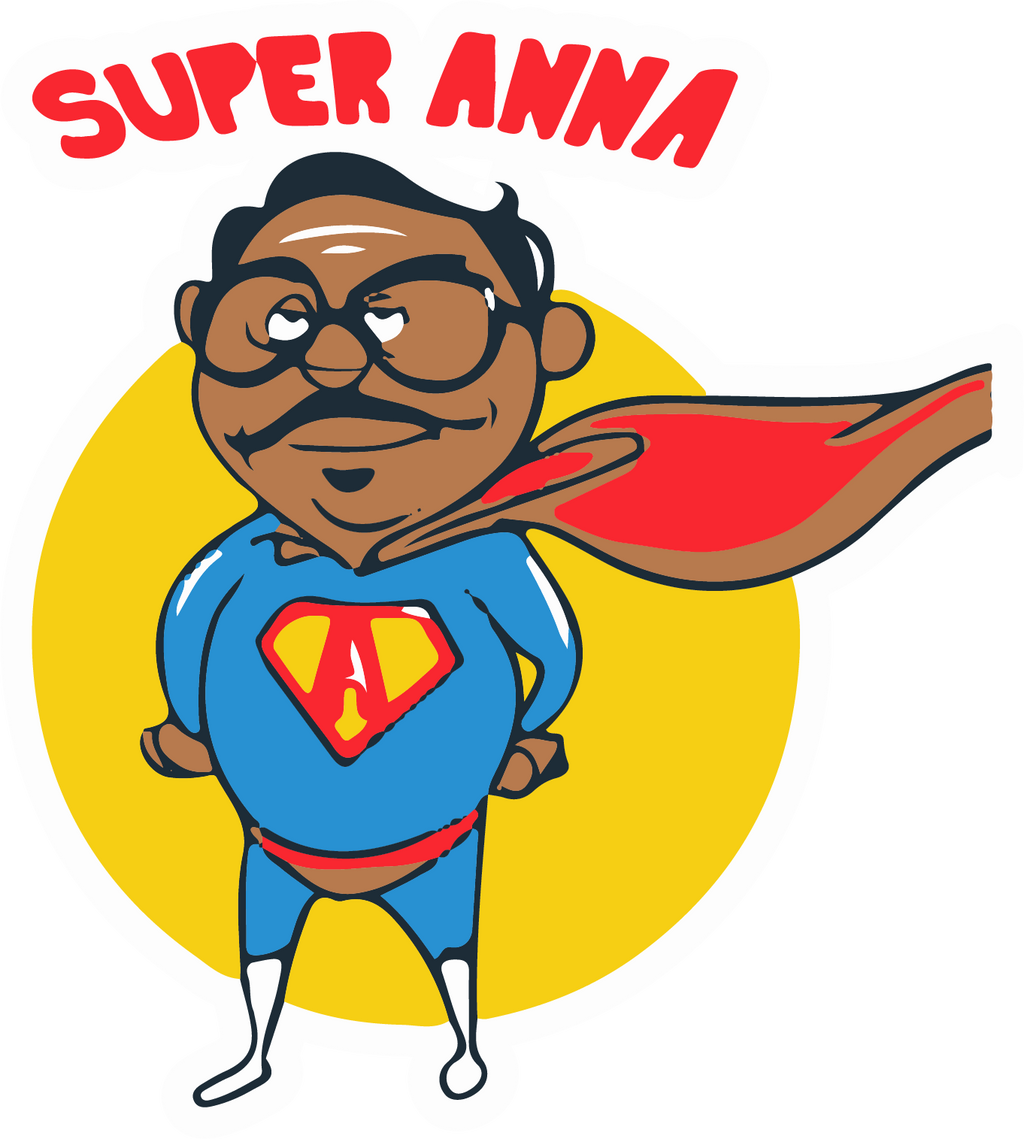 SUPER ANNA FUNNY CARTOON STICKER 3D Premium Sticker