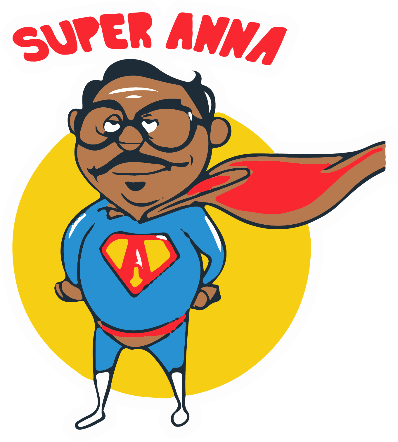 SUPER ANNA FUNNY CARTOON STICKER 3D Premium Sticker