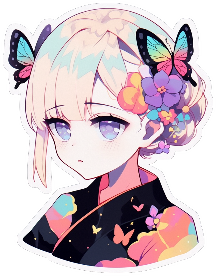 BUTTERFLY HAIR STICKER Premium Vinyl Sticker