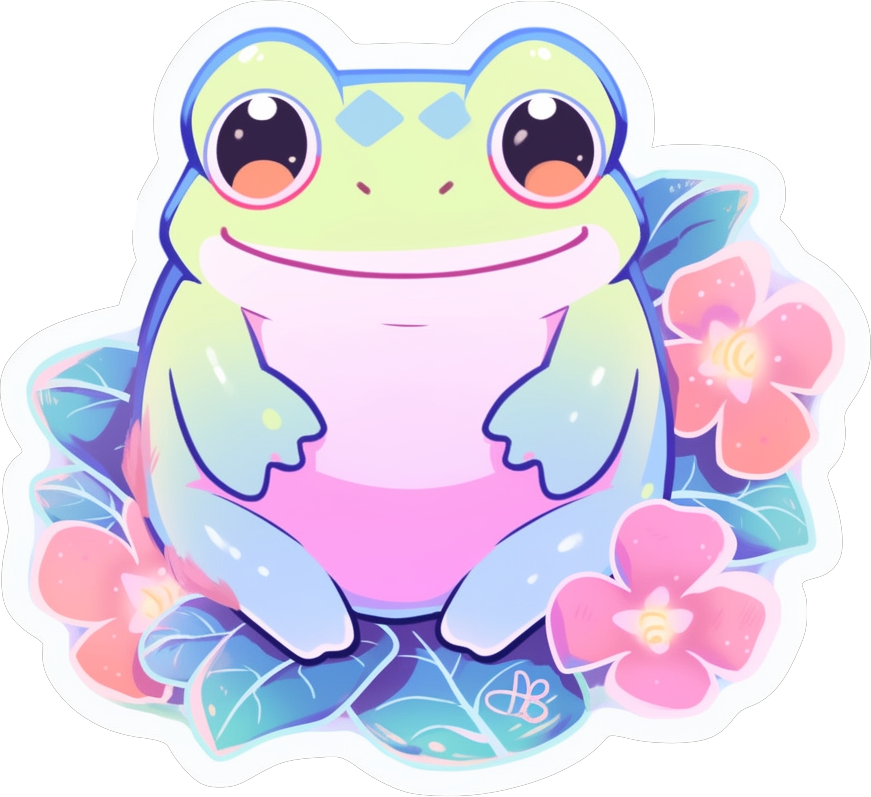 CUTE FROG STICKER Premium Vinyl Sticker