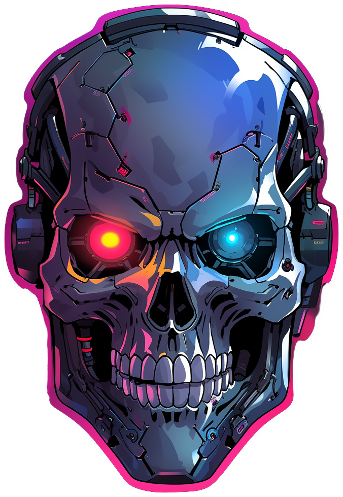 CYBER SKULL STICKER Premium Vinyl Sticker