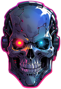 CYBER SKULL STICKER Premium Vinyl Sticker
