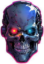 CYBER SKULL STICKER Premium Vinyl Sticker